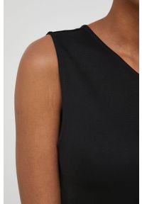 Answear Lab sukienka kolor czarny midi prosta. Okazja: na co dzień. Kolor: czarny. Materiał: dzianina. Typ sukienki: proste. Styl: wakacyjny. Długość: midi #4