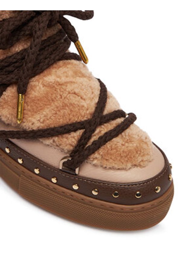 Inuikii Śniegowce Curly Rock 1001.003.0071 Beżowy. Kolor: beżowy. Materiał: materiał. Styl: rockowy