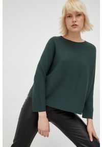 Drykorn sweter z domieszką kaszmiru damski kolor zielony lekki. Kolor: zielony. Materiał: kaszmir. Długość rękawa: długi rękaw. Długość: długie