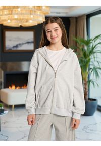 Sinsay - Bluza z kapturem z zapięciem - szary. Typ kołnierza: kaptur. Kolor: szary #1