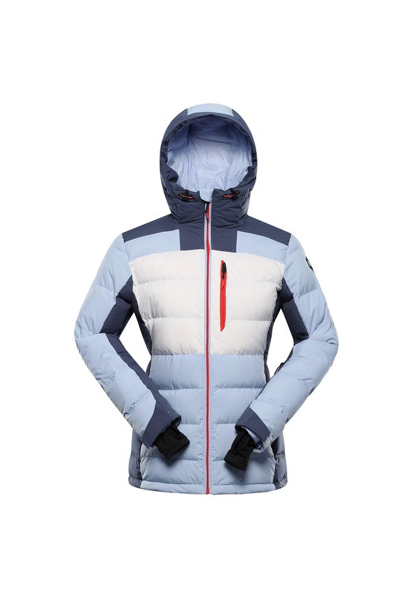 ALPINE PRO - Kurtka damska narciarska puchowa 10.000 Alpine Pro Ferera 2. Kolor: niebieski. Materiał: puch. Sezon: zima. Styl: sportowy