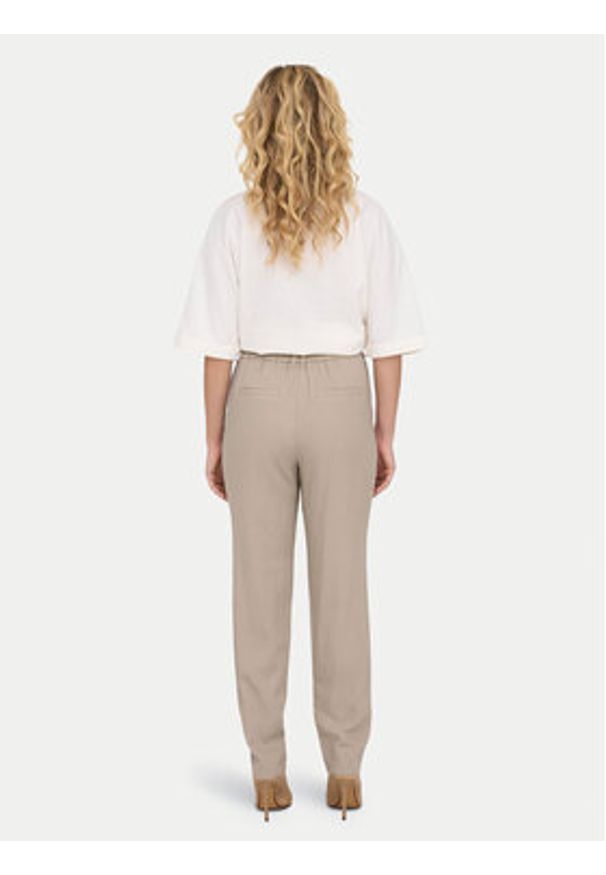 only - ONLY Spodnie materiałowe Caro Poptrash 15278710 Beżowy Comfort Fit. Kolor: beżowy. Materiał: len
