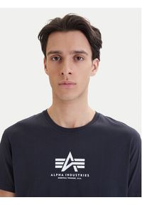 Alpha Industries T-Shirt Basic 118533 Granatowy Regular Fit. Kolor: niebieski. Materiał: bawełna #4