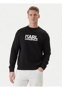 Karl Lagerfeld - KARL LAGERFELD Bluza 705780 500917 Czarny Regular Fit. Typ kołnierza: dekolt w karo. Kolor: czarny. Materiał: bawełna #1
