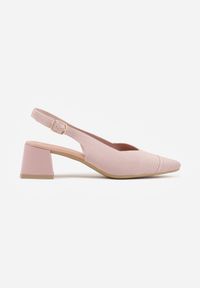 Renee - Różowe Czółenka VICES Soft Fit Slingback na Lakierowanym Słupku z Elastyczną Cholewką Comfort Coromenis. Zapięcie: sprzączka. Kolor: różowy. Materiał: lakier. Szerokość cholewki: normalna. Obcas: na słupku. Styl: elegancki #10