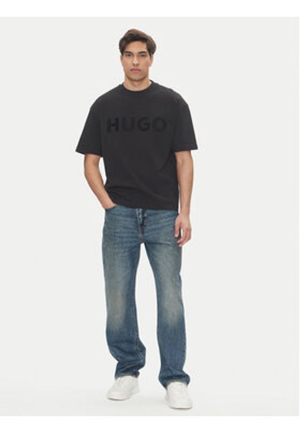 Hugo - HUGO T-Shirt Dinkee 50525765 Czarny Oversize. Kolor: czarny. Materiał: bawełna