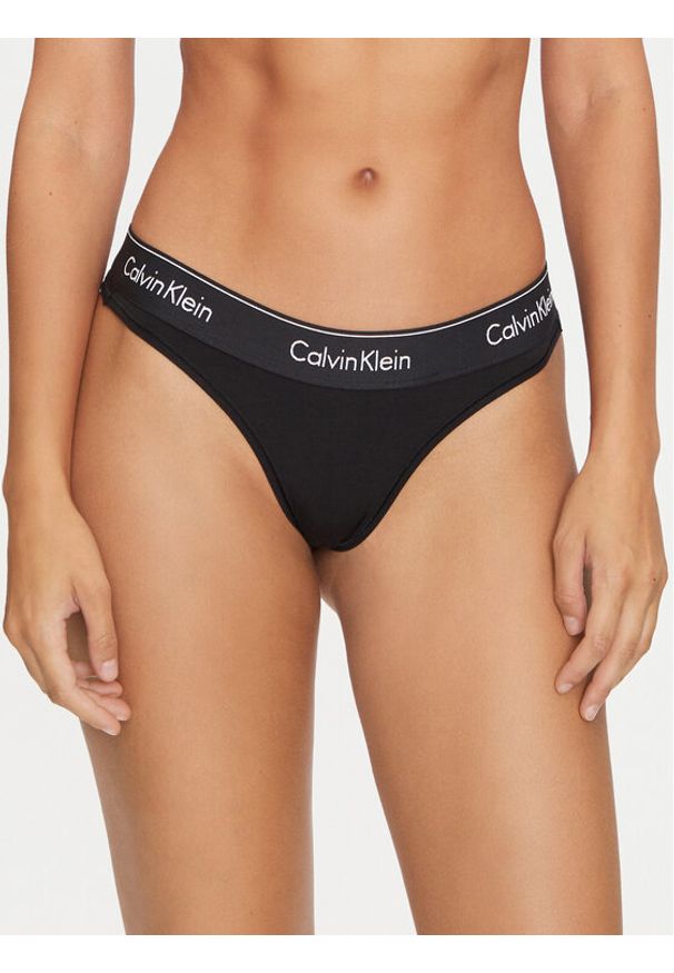 Calvin Klein Underwear Stringi 0000F3786E Czarny. Kolor: czarny. Materiał: bawełna