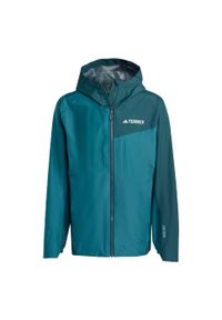 Adidas - Kurtka Terrex Multi 2.5L Rain.Rdy. Kolor: zielony. Materiał: materiał. Sport: turystyka piesza