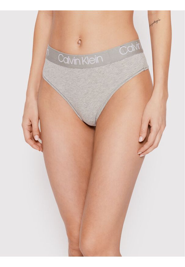 Calvin Klein Underwear Stringi 000QD3754E Szary. Kolor: szary. Materiał: bawełna