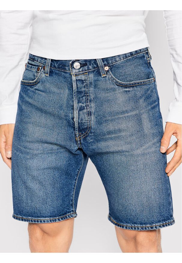 Levi's® Szorty jeansowe 501® Hemmed 36512-0164 Granatowy Regular Fit. Kolor: niebieski. Materiał: bawełna