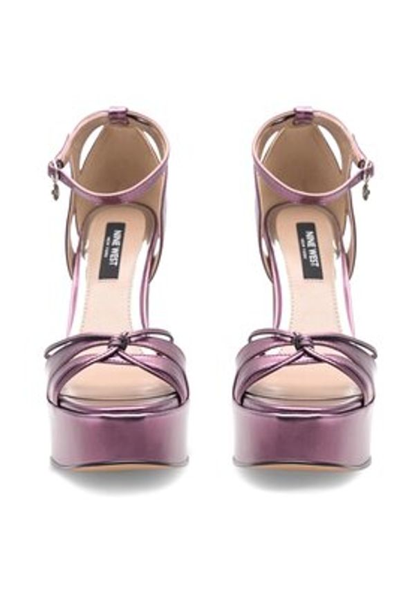 Nine West Sandały Aahida ZL23002CC Fioletowy. Kolor: fioletowy. Materiał: skóra