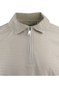 Dzianinowe Polo - Dekolt na Zamek - Brave Soul - Beż. Okazja: na co dzień. Typ kołnierza: polo. Kolor: beżowy, wielokolorowy, brązowy. Materiał: poliester. Styl: casual #4