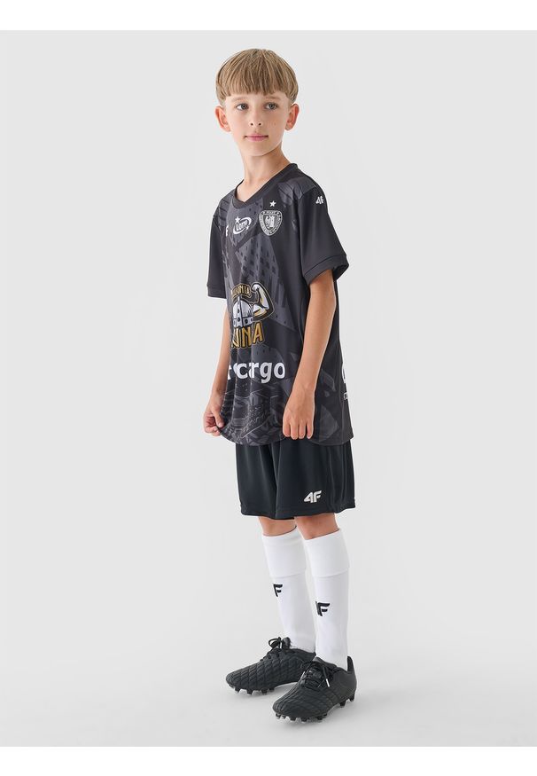 4f - 4F Trzecia koszulka klubowa z sezonu 2024/25 chłopięca 4F x Piast Gliwice - multikolor 146/152 (10-12 lat). Kolor: wielokolorowy. Materiał: materiał, włókno, dzianina. Sezon: lato. Styl: klasyczny