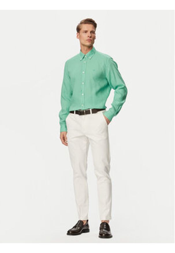 BOSS Koszula H-Liam 50556077 Zielony jasny Regular Fit. Kolor: zielony. Materiał: len