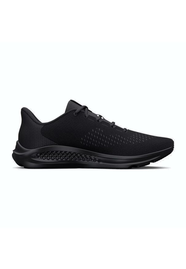 Buty do biegania męskie Under Armour Charged Pursuit 3. Zapięcie: sznurówki. Kolor: czarny. Materiał: guma, syntetyk, tkanina, materiał. Szerokość cholewki: normalna