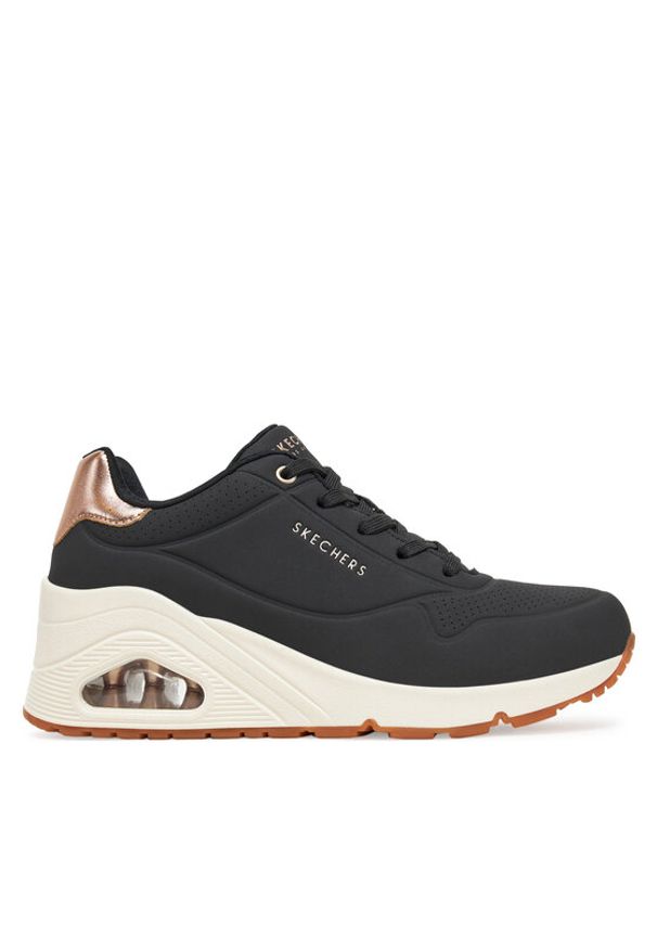 skechers - Skechers Sneakersy UNO Wedge - Hi Steps (177520-BBK) 177520/BLK Czarny. Kolor: czarny. Materiał: skóra