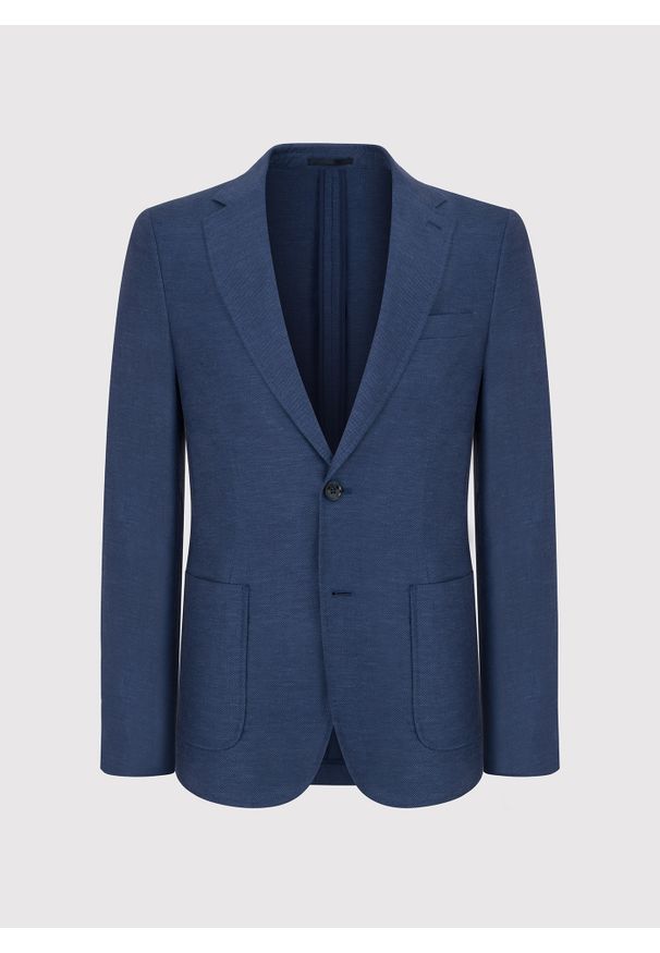 Pako Lorente - PAKO LORENTE – Granatowa marynarka z lnu. Kolor: niebieski. Materiał: len. Sezon: wiosna