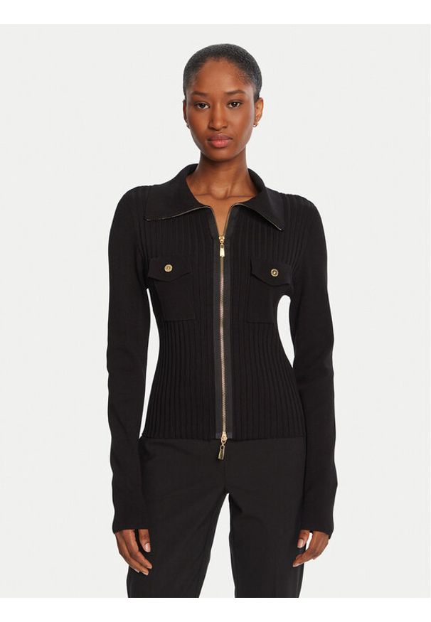 LOLA CASADEMUNT Kardigan LF2511007 Czarny Slim Fit. Kolor: czarny. Materiał: syntetyk