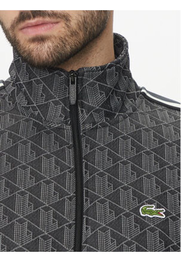 Lacoste Bluza SH1368 Szary Regular Fit. Kolor: szary. Materiał: syntetyk