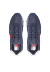 Tommy Jeans Sneakersy Retro Leather Runner EM0EM01081 Granatowy. Kolor: niebieski. Materiał: materiał #6