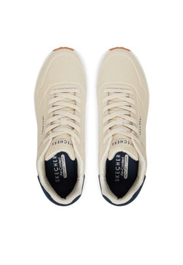 skechers - Skechers Sneakersy Uno Tailored Air 183007/NTBL Beżowy. Kolor: beżowy. Materiał: skóra