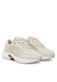 Calvin Klein Jeans Sneakersy Retro Tennis Mg Mix YW0YW01743 Beżowy. Kolor: beżowy. Materiał: materiał #6