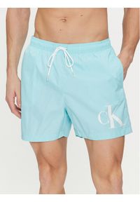 Calvin Klein Swimwear Szorty kąpielowe KM0KM01003 Niebieski Regular Fit. Kolor: niebieski. Materiał: syntetyk #1