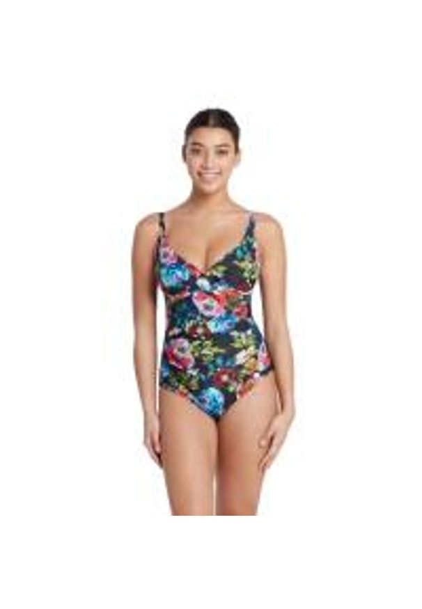 ZOGGS - Zoggs Cassia Mystery Classicback Swimsuit - Rozmiar 32. Kolor: czarny. Wzór: kwiaty