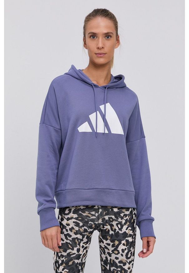 adidas Performance - Bluza. Kolor: fioletowy. Materiał: materiał