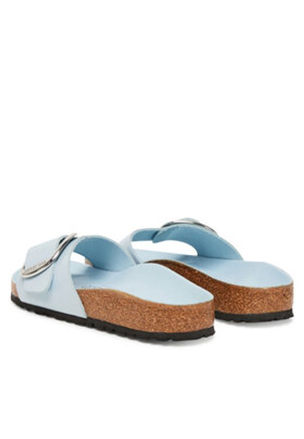 Birkenstock Klapki Madrid Big Buckle Hex 1030364 Błękitny. Kolor: niebieski. Materiał: skóra