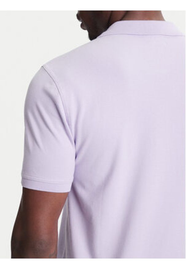 United Colors of Benetton - United Colors Of Benetton Polo 3WG9U301Z Fioletowy Slim Fit. Typ kołnierza: polo. Kolor: fioletowy. Materiał: bawełna