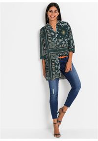 bonprix - Długa bluzka. Kolor: zielony. Długość: długie #2