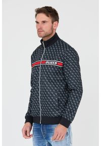 Guess - GUESS Czarna męska bluza logowana. Typ kołnierza: bez kaptura. Kolor: czarny #6