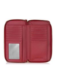 Ochnik - Czerwony skórzany portfel damski na pasku. Kolor: czerwony. Materiał: skóra #4