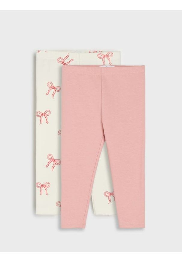 Sinsay - Legginsy 2 pack - kremowy. Kolor: kremowy