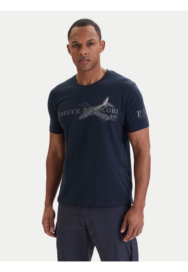 Aeronautica Militare T-Shirt 261TS2541UJ00727 Granatowy Regular Fit. Kolor: niebieski. Materiał: bawełna