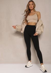 Renee - Czarne Basicowe Legginsy High Waist Tofelia. Okazja: na co dzień. Stan: podwyższony. Kolor: czarny. Styl: klasyczny, casual