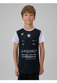4f - 4F Koszulka meczowa replika wyjazdowa z sezonu 2025/26 dziecięca 4F x WKS Czarni Radom - czarna 110/116. Kolor: czarny. Materiał: dzianina, materiał. Wzór: kolorowy, nadruk. Sezon: lato. Styl: młodzieżowy, sportowy #1