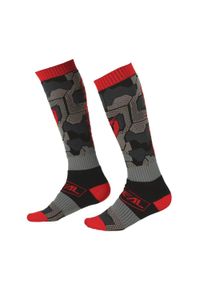 O'NEAL - Skarpety rowerowe narciarskie O'Neal Camo V.22 black/red. Kolor: czerwony, szary, wielokolorowy, czarny. Sport: narciarstwo #1