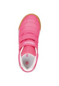 Buty halowe Kappa Kickoff Jr 260509K 2210 różowe. Zapięcie: rzepy. Kolor: różowy. Materiał: syntetyk, materiał, guma, kauczuk. Szerokość cholewki: normalna
