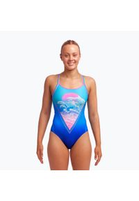 FUNKITA - Strój pływacki jednoczęściowy damski Funkita Diamond Back One Piece. Kolor: różowy, wielokolorowy, niebieski