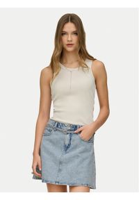 only - ONLY Top Val 15371705 Beżowy Regular Fit. Kolor: beżowy. Materiał: wiskoza #1