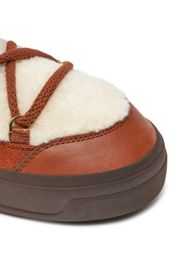TOMMY HILFIGER - Tommy Hilfiger Śniegowce Lace-Up Faux Shearling Snowboot FW0FW08252 Beżowy. Kolor: beżowy. Materiał: materiał