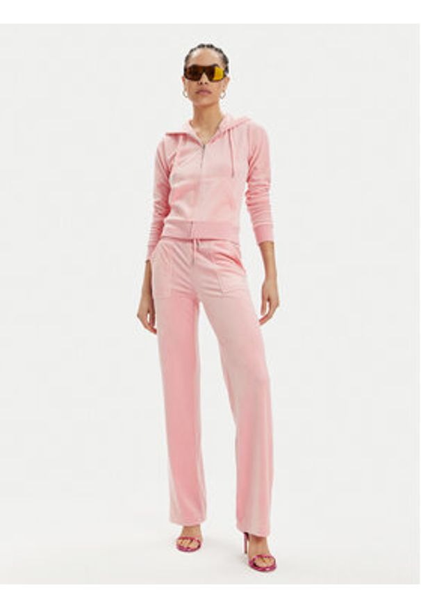 Juicy Couture Bluza Robertson JCAP176 Różowy Slim Fit. Kolor: różowy. Materiał: syntetyk