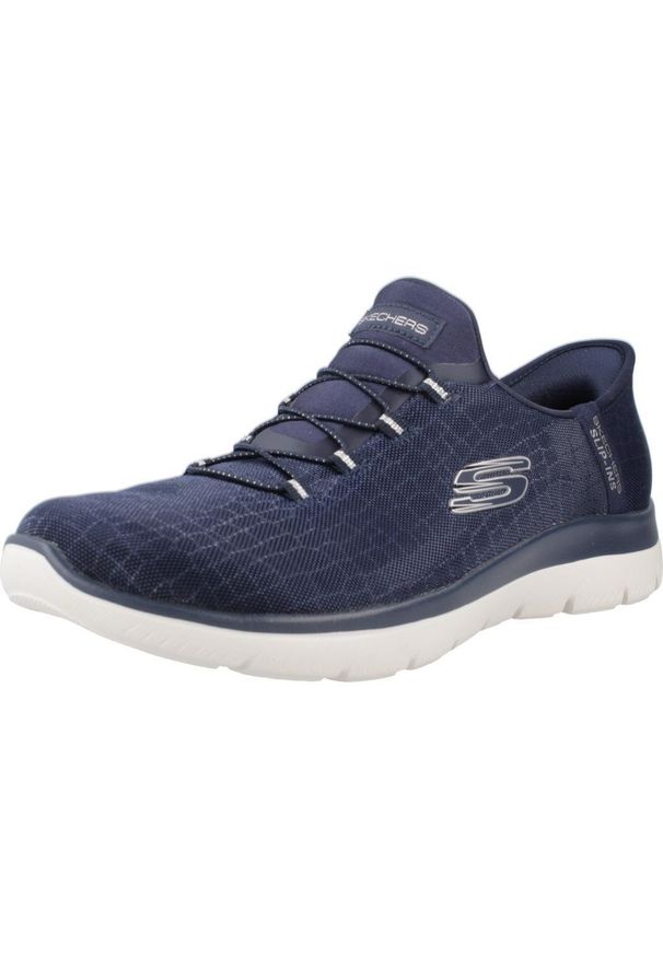 skechers - Buty Kobieta Skechers Slipins: Summits Classy Night niebieski. Kolor: niebieski. Model: Skechers Sport. Sport: turystyka piesza