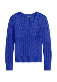 Polo Ralph Lauren Sweter 211971870504 Niebieski Slim Fit. Typ kołnierza: polo. Kolor: niebieski. Materiał: bawełna #5