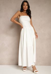 Renee - Biała Koktajlowa Bawełniana Sukienka Bodycon Filitera. Kolor: biały. Materiał: bawełna. Typ sukienki: bodycon. Styl: wizytowy