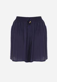 Renee - Granatowe Szorty Hyrlyn. Okazja: do domu. Stan: podwyższony. Kolor: niebieski. Materiał: wiskoza, materiał, tkanina. Styl: wakacyjny #3