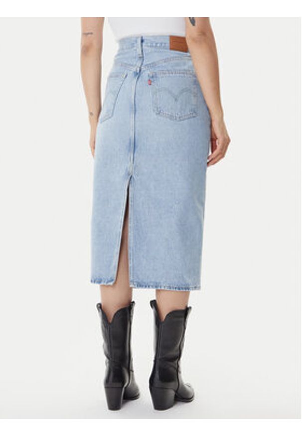Levi's® Spódnica jeansowa 001VH-0001 Niebieski Regular Fit. Kolor: niebieski. Materiał: bawełna