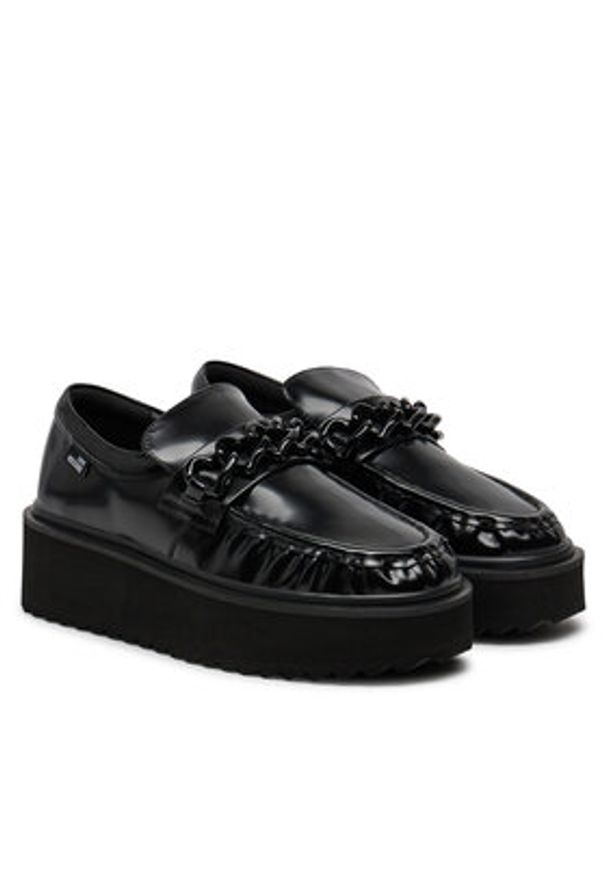 Love Moschino - LOVE MOSCHINO Loafersy JA10446I0LJD0000 Czarny. Kolor: czarny. Materiał: skóra